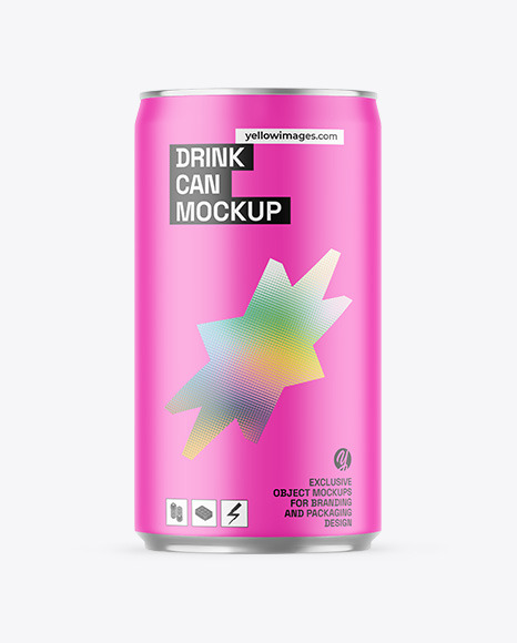 Matte Drink Can Mockup