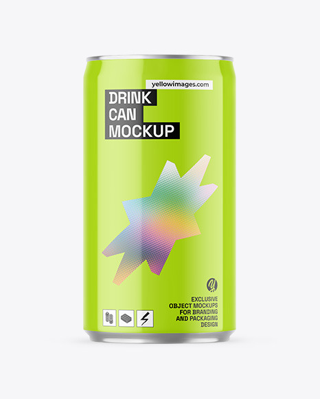 Glossy Drink Can Mockup