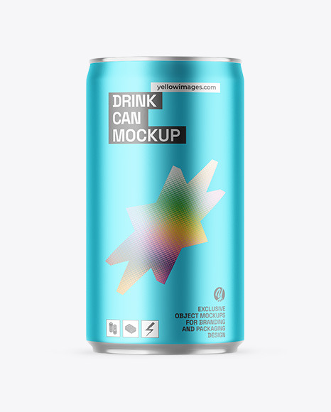 Matte Metallic Drink Can Mockup