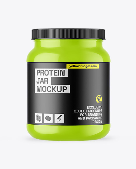 Glossy Protein Jar Mockup