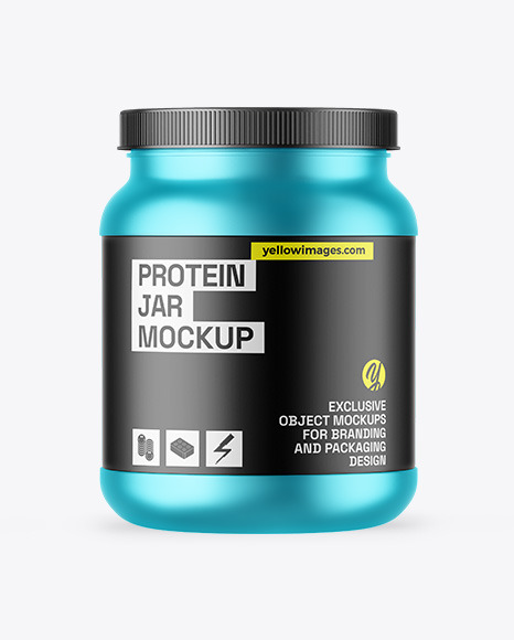 Matte Metallic Protein Jar Mockup
