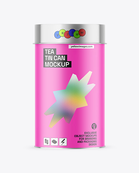 Matte Tea Tin Can Mockup