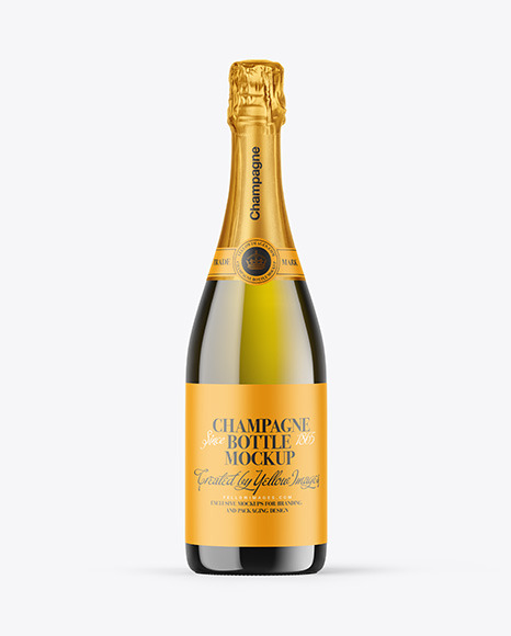 Antique Green Glass Champagne Bottle Mockup