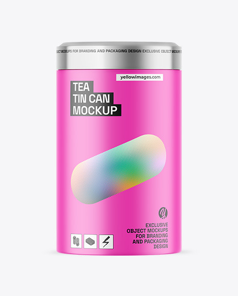 Matte Tea Tin Can Mockup