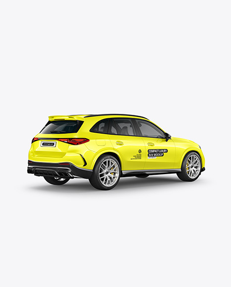 Compact Luxury SUV Mockup - Back Half Side View