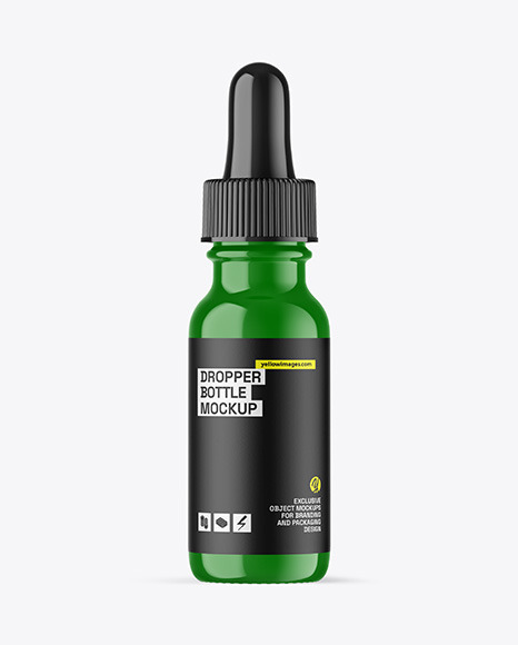 Glossy Plastic Dropper Bottle Mockup