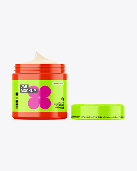 Glossy Cosmetic Jar Mockup