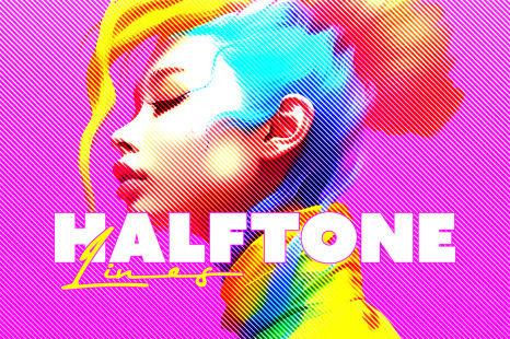 Halftone Lines Photo Effect