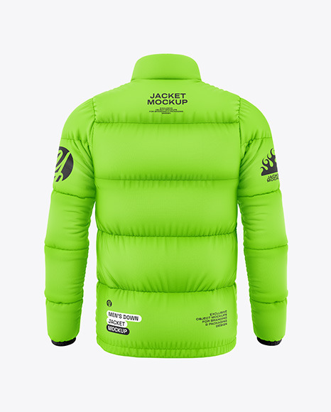 Men&#039;s Down Jacket Mockup - Back View