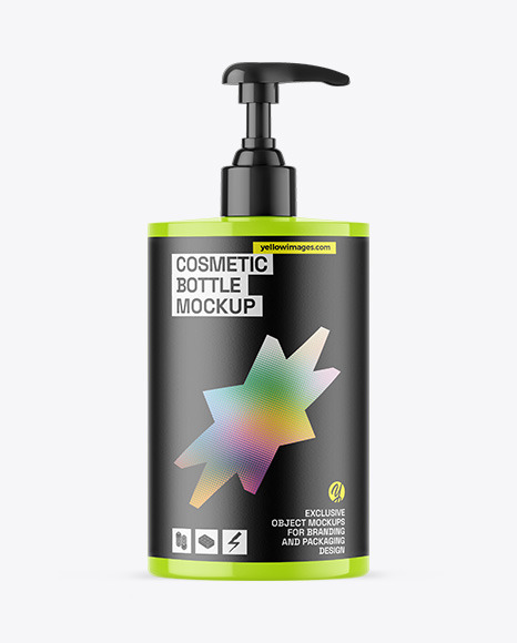 Cosmetic Bottle With Pump Mockup