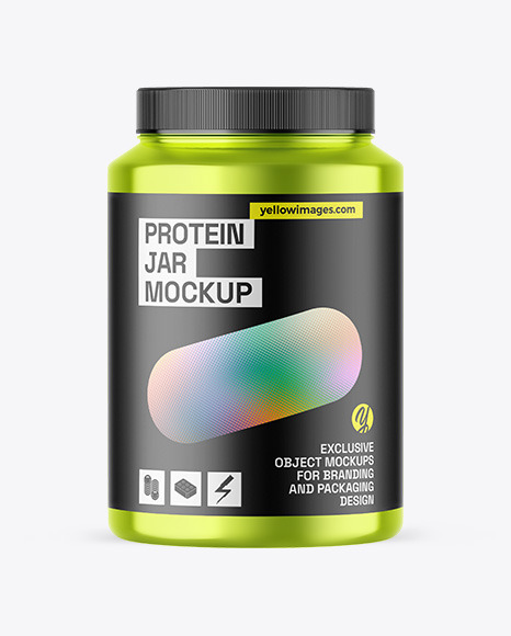 Metallic Protein Jar Mockup