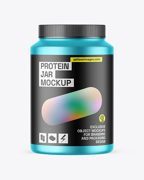 Matte Metallic Protein Jar Mockup