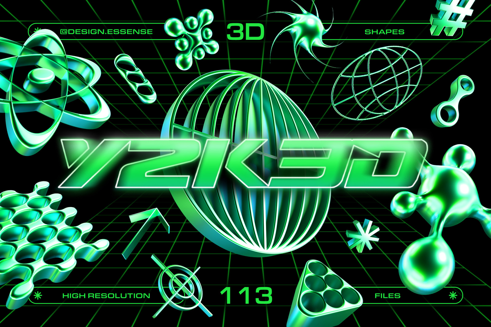 Cyber Y2K - Modern Shapes, Graphics