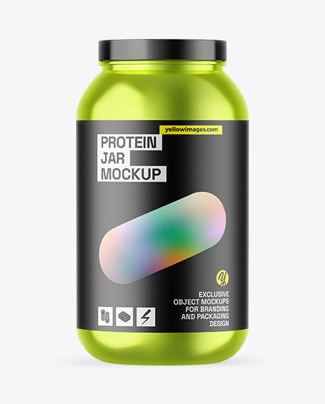 Metallic Protein Jar Mockup