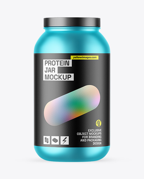 Matte Metallic Protein Jar Mockup