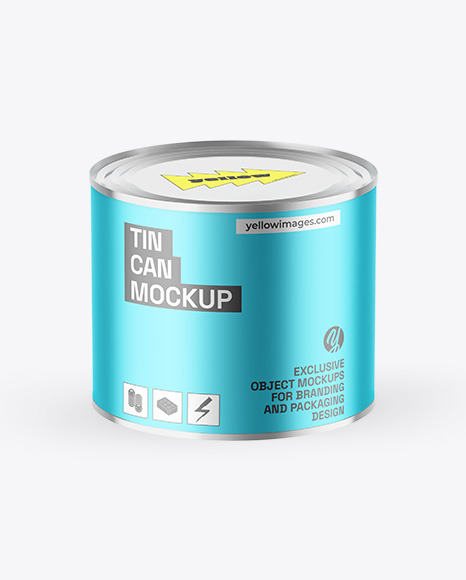 Matte Metallic Tin Can Mockup