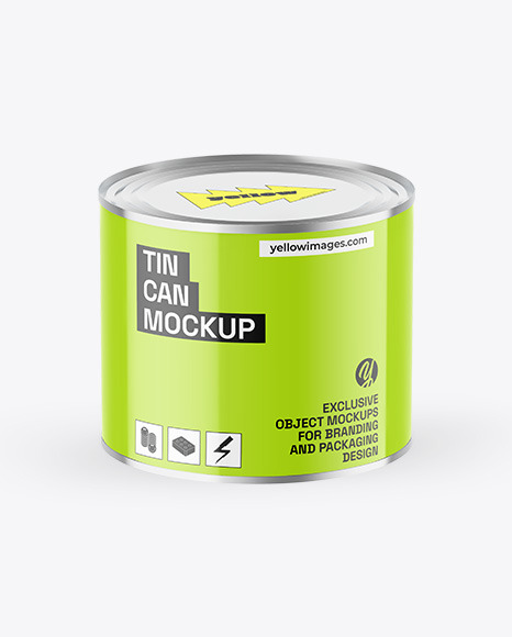 Glossy Tin Can Mockup