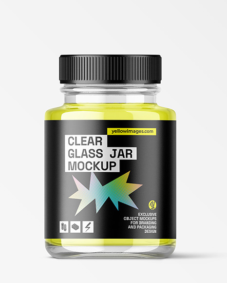 Clear Glass Jar W/ Plastic Cap Mockup
