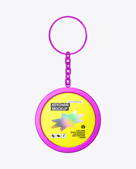 Round Keychain Mockup