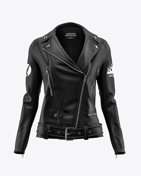 Women&#039;s Leather Jacket Mockup - Front View