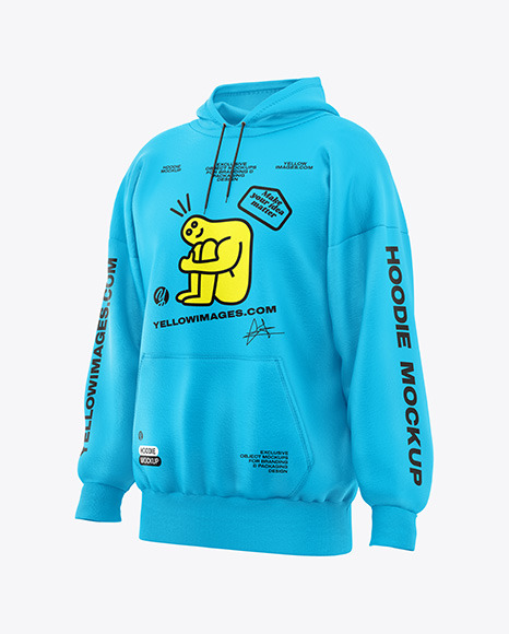 Oversize Hoodie Mockup - Half Side View