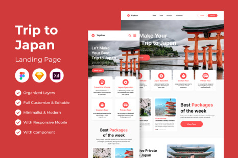 Trip to Japan Landing Page