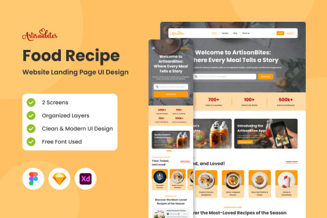 Artisanbites - Food Recipe Landing Page