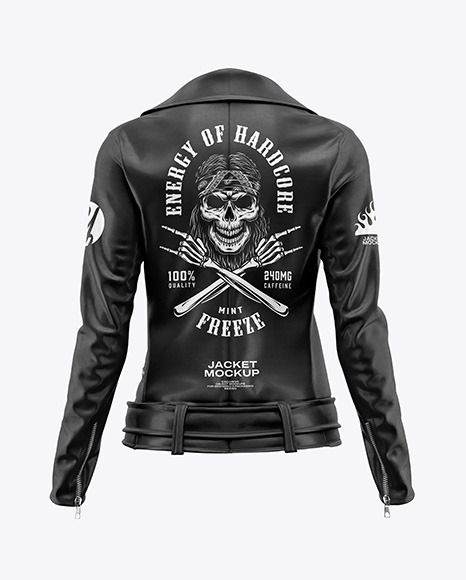 Women&#039;s Leather Jacket Mockup - Back View