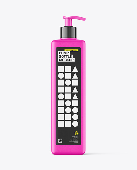 Matte Plastic Bottle with Pump Mockup