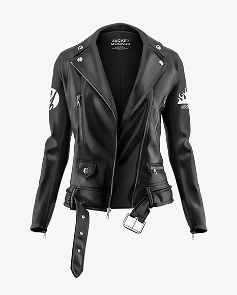 Women&#039;s Leather Jacket Mockup - Front View
