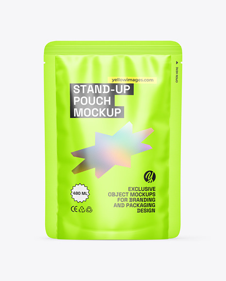 Matte Plastic Stand-Up Pouch Mockup