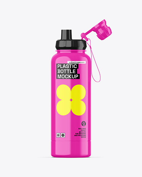Glossy Sport Bottle Mockup