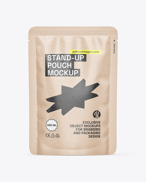 Kraft Paper Stand-Up Pouch Mockup