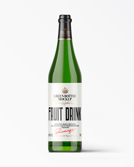 Green Glass Bottle Mockup