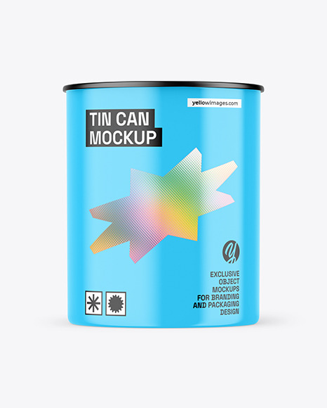 Glossy Tin Can Mockup