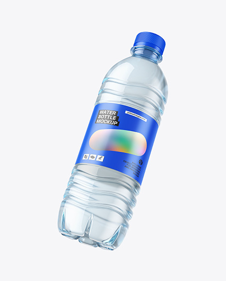 Blue PET Water Bottle Mockup