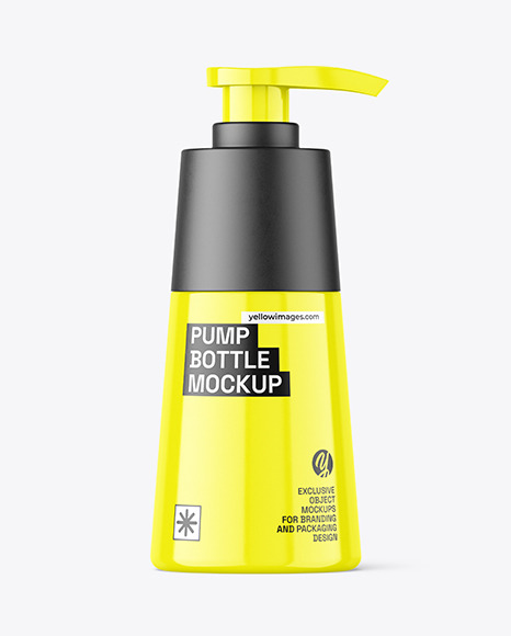 Glossy Pump Bottle Mockup