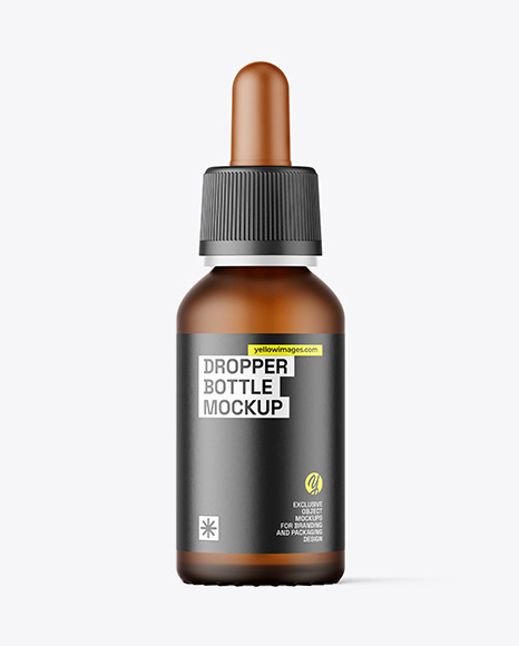 Frosted Amber Dropper Bottle Mockup