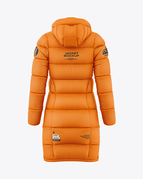 Woman&#039;s Down Jacket Mockup - Back View