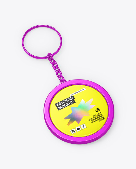 Round Keychain Mockup