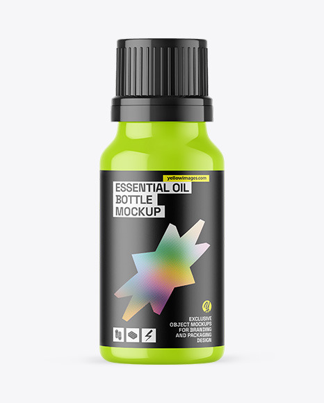 Glossy Essential Oil Bottle Mockup