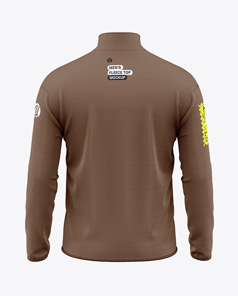 Men&#039;s Fleece Jacket Mockup – Back View