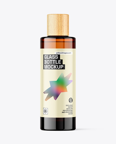 Amber Glass Cosmetic Bottle Mockup