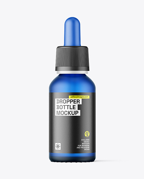 Frosted Blue Dropper Bottle Mockup