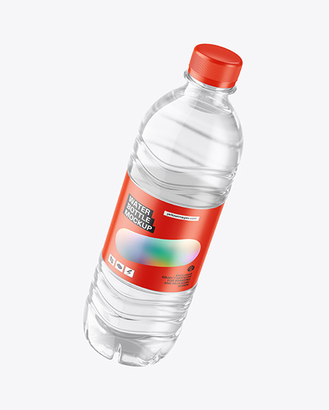 Clear PET Water Bottle Mockup