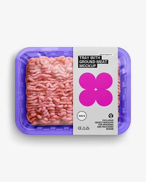 Tray With Ground Meat Mockup