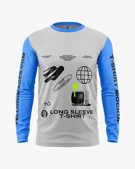 Men’s Long Sleeve T-Shirt Mockup - Front View