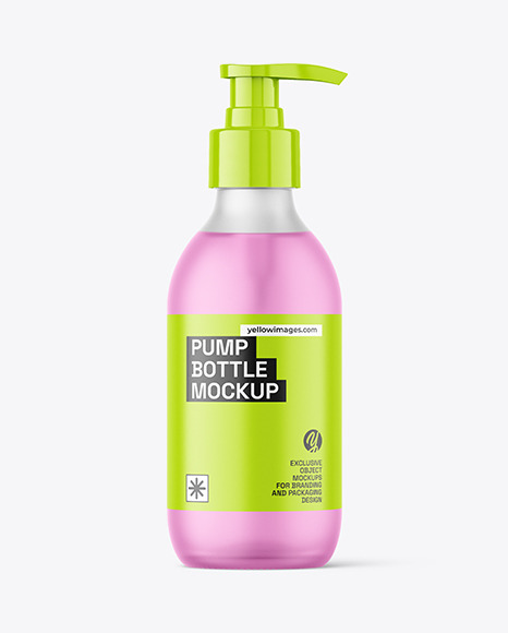 Frosted Glass Pump Bottle Mockup