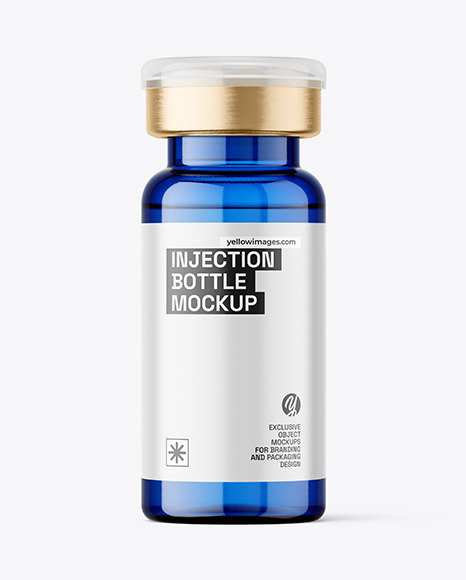 Blue Injection Bottle Mockup