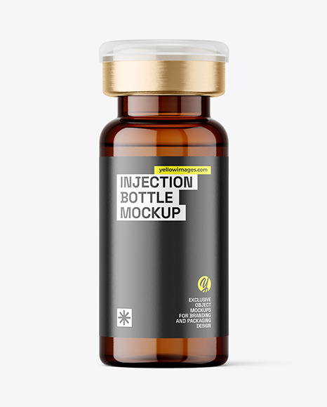 Amber Injection Bottle Mockup